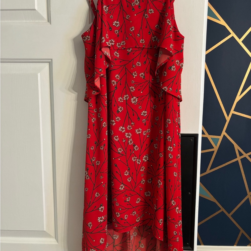 Alice + Olivia Red Floral High Low Dress